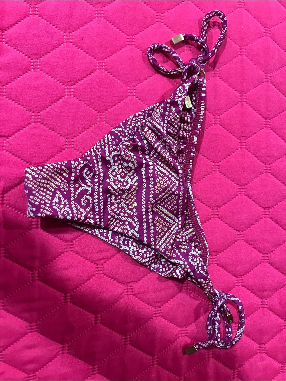 Women's Plum Patterned Tie-Side Bikini Bottom